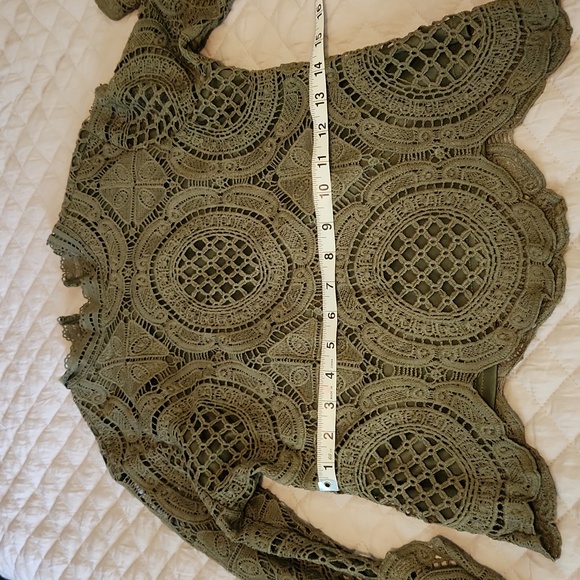 Ultra Pink Womens Green Bell Sleeve Blouse - Picture 5 of 6